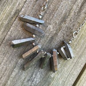 Grey natural stone necklace